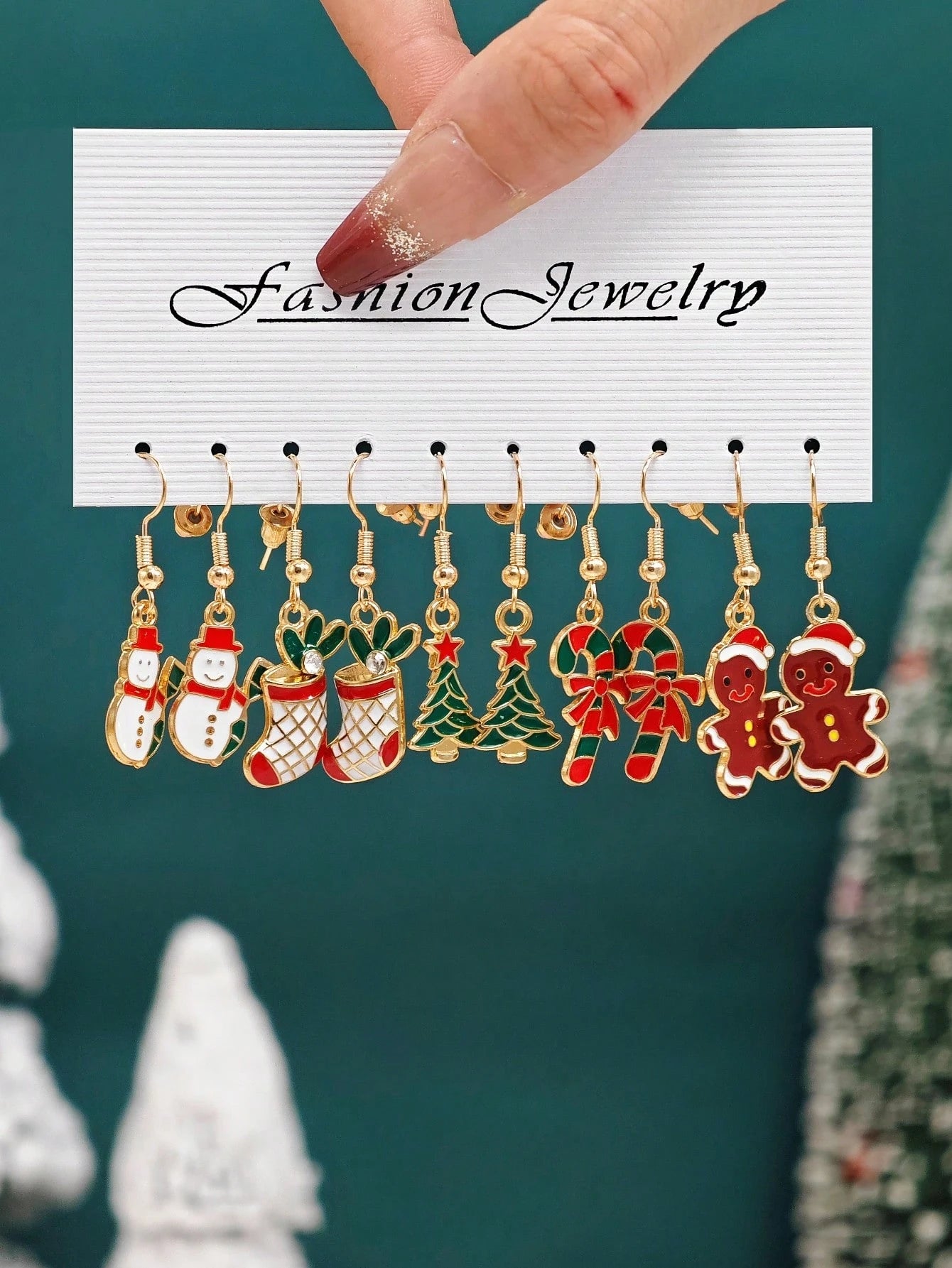 10/40pcs Christmas Charm Earrings