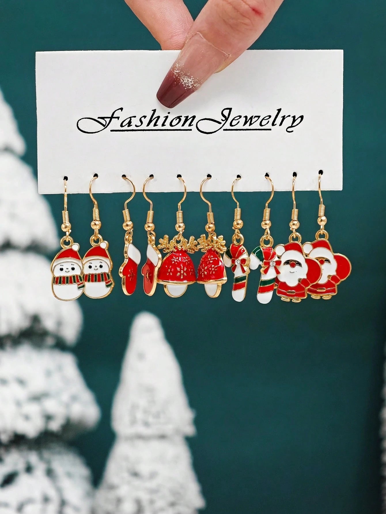 10/40pcs Christmas Charm Earrings