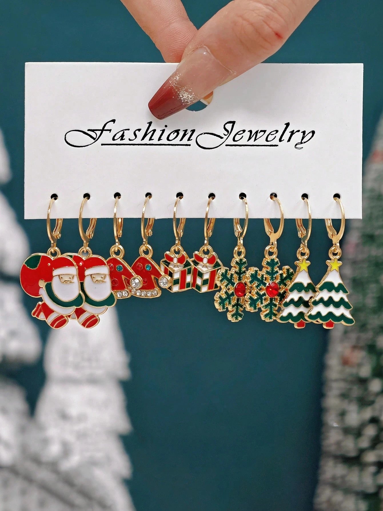 10/40pcs Christmas Charm Earrings