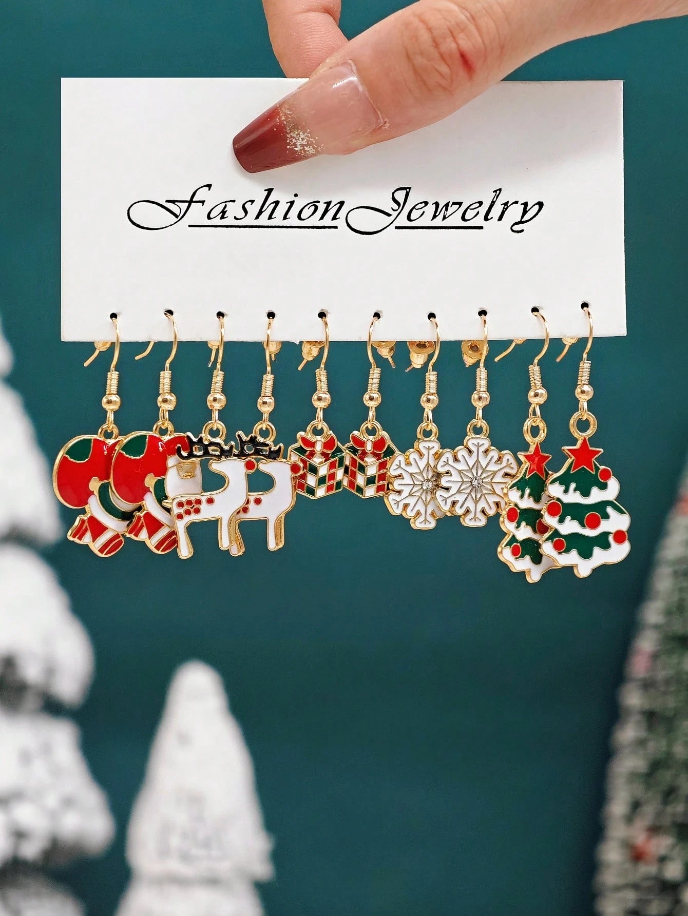 10/40pcs Christmas Charm Earrings