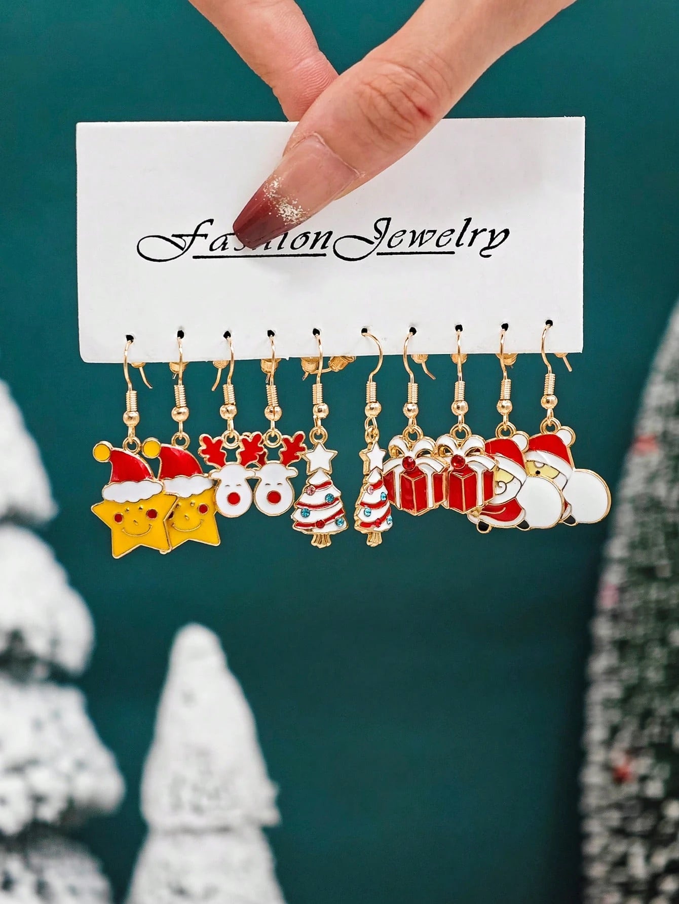 10/40pcs Christmas Charm Earrings
