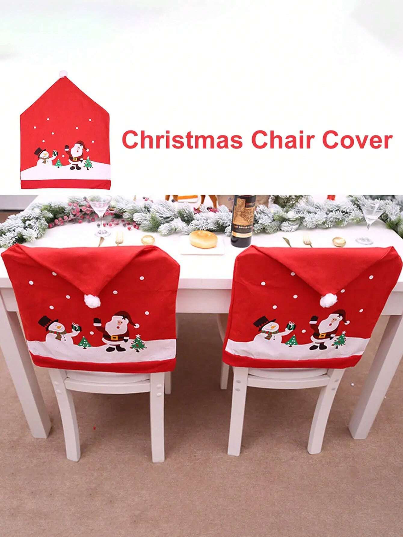 Christmas Santa Printed Chair Covers