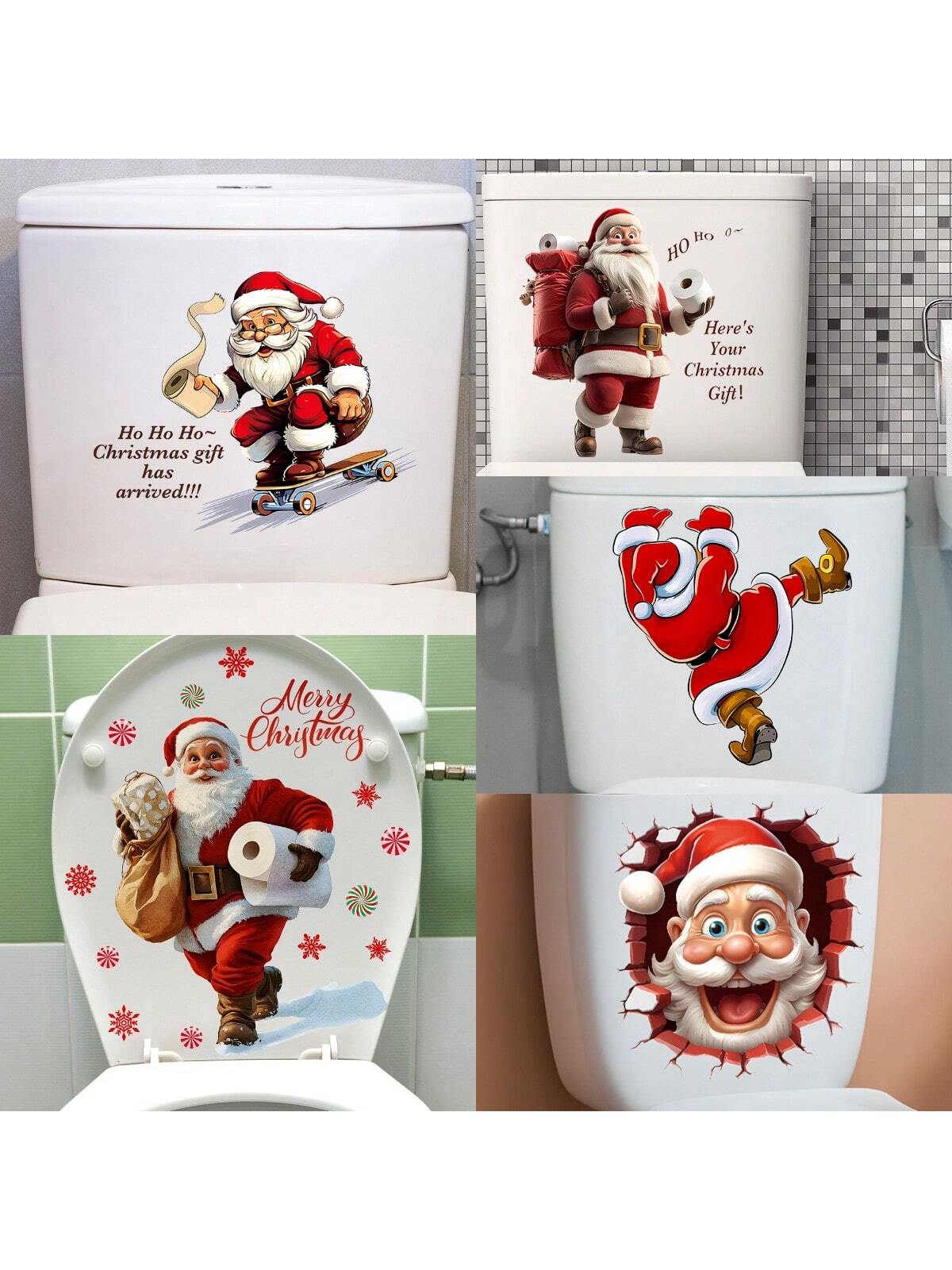 Santa Claus Christmas Toilet Stickers
