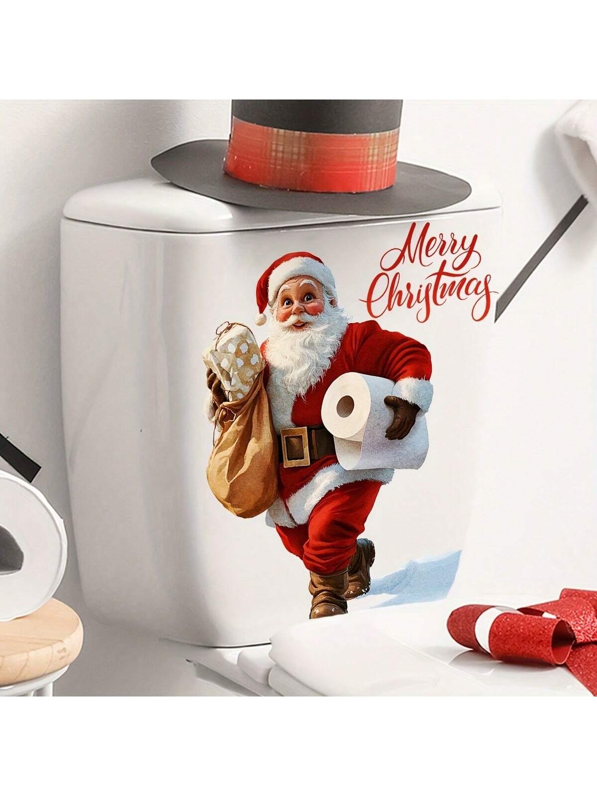 Santa Claus Christmas Toilet Stickers