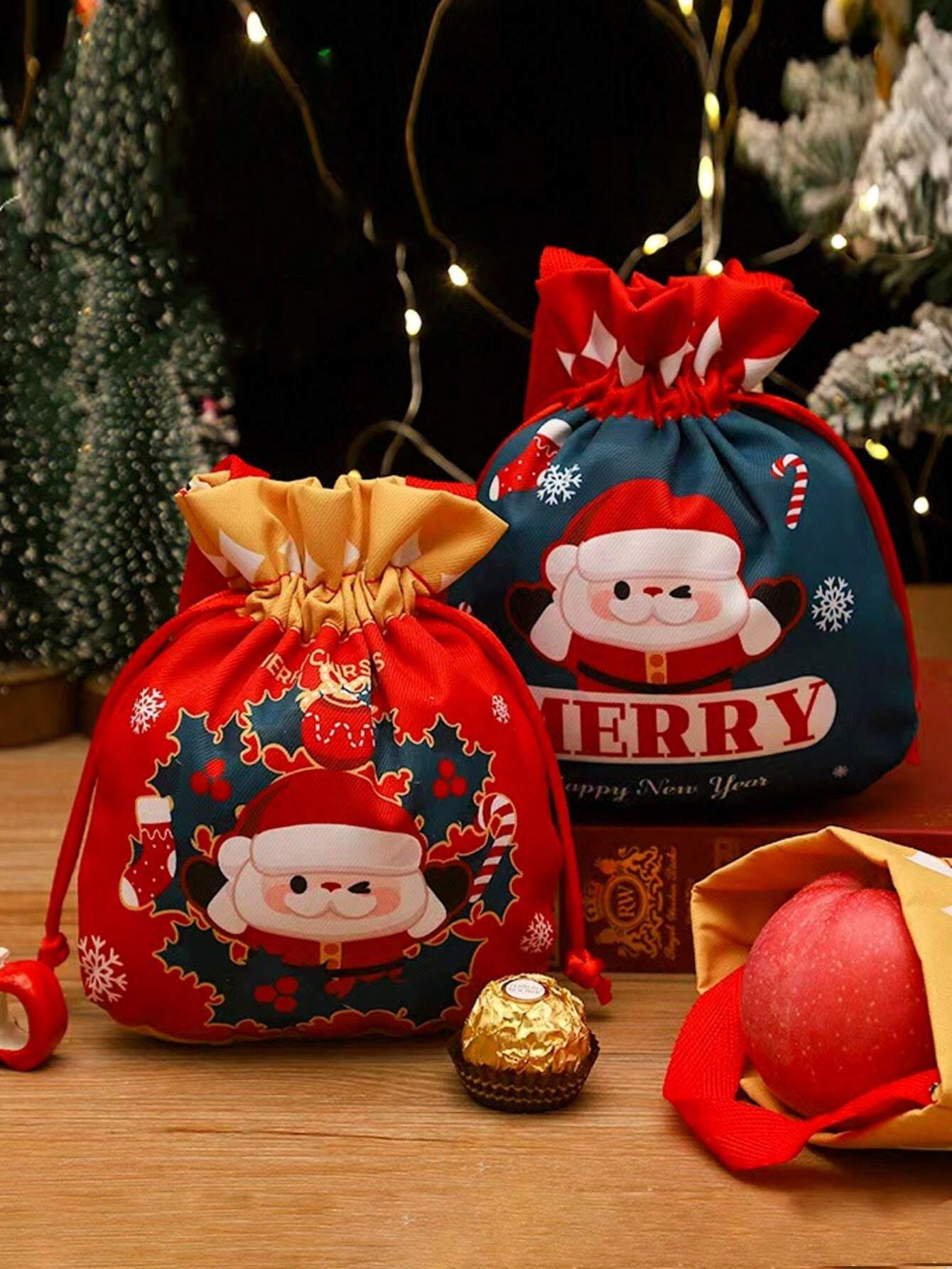 Christmas Santa Snowman Gift Bags