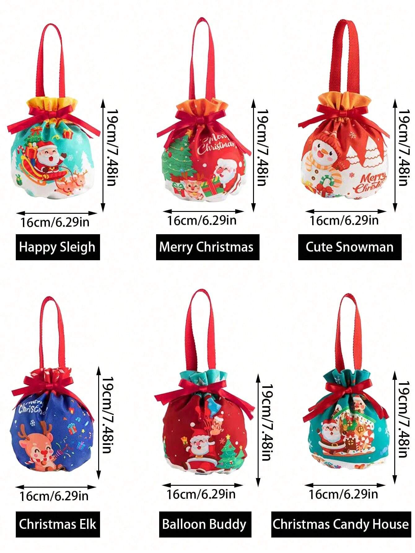 Christmas Santa Snowman Gift Bags