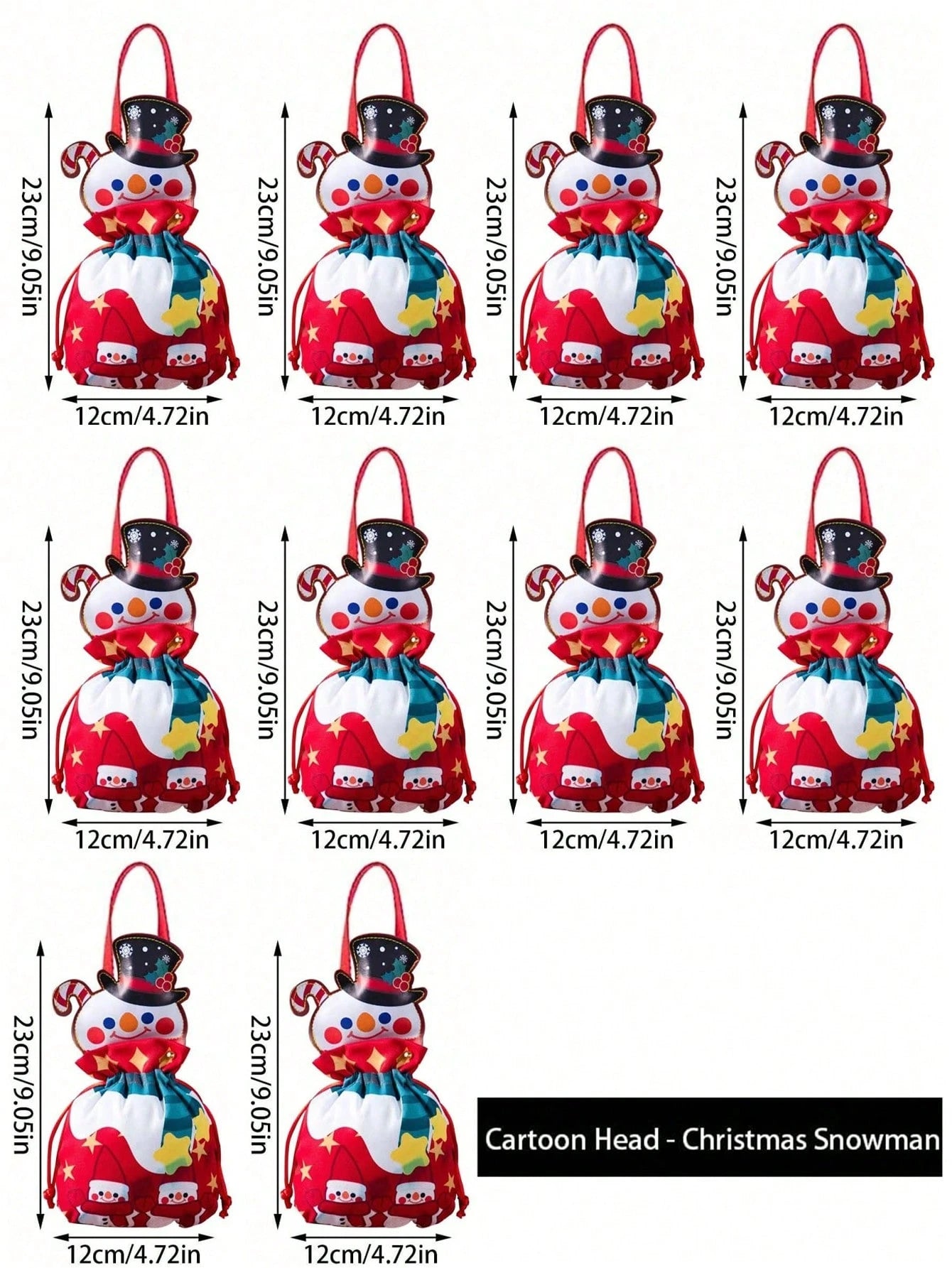 Christmas Santa Snowman Gift Bags