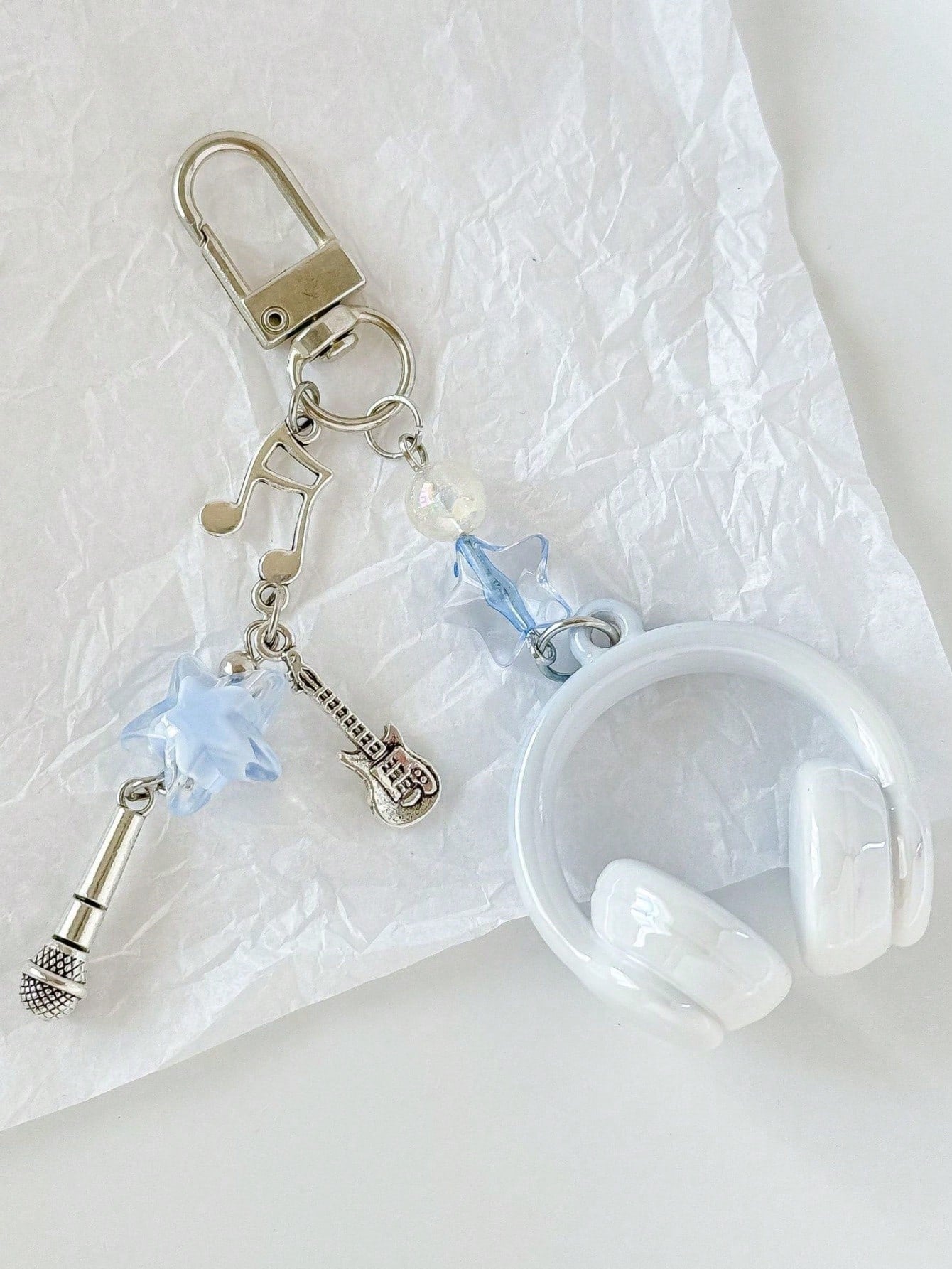 Unisex Music Earphone Keychain