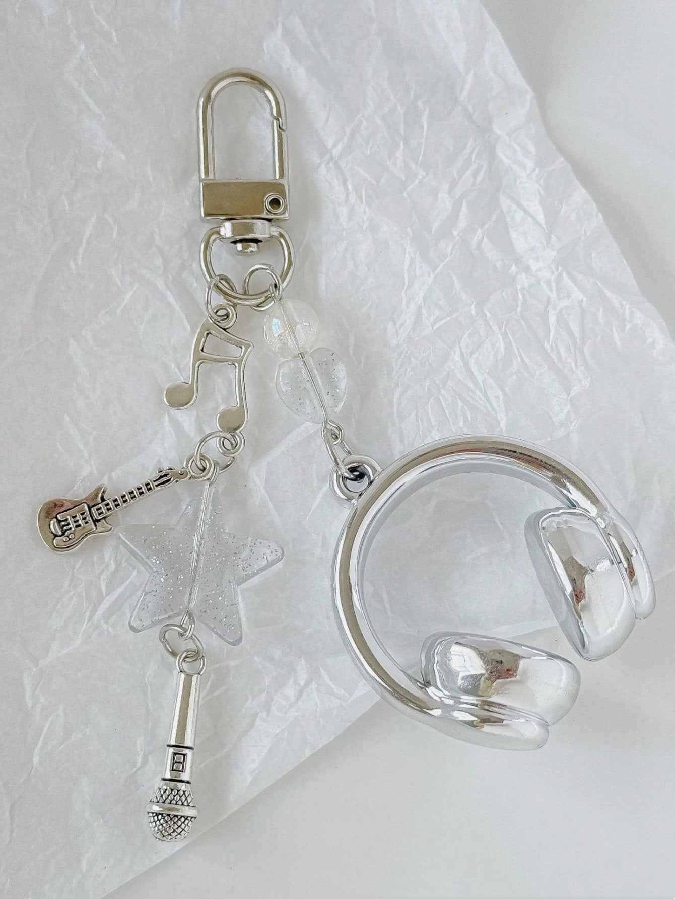 Unisex Music Earphone Keychain