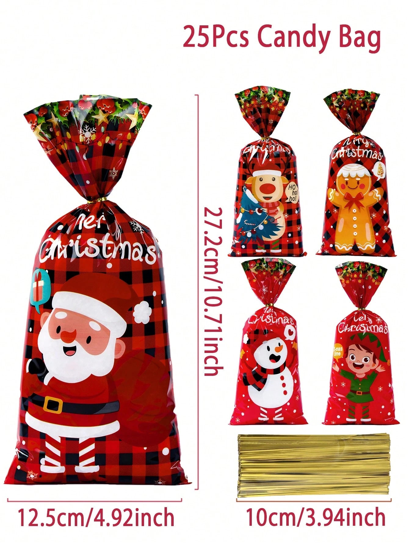 Christmas Cellophane Gift Wrapping Bags