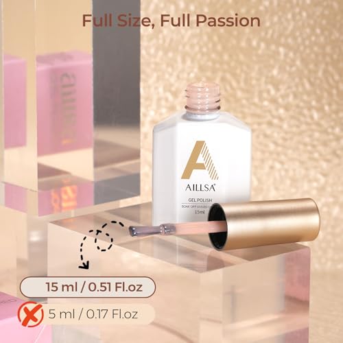 AILLSA Nude Gel Polish - Jelly Gel Nail Polish Nude Pink Translucent Soak Off U V Gel Polish Neutral Color Nail Gel Polish for Nail Art French Manicure at Home 0.51 Fl Oz GB60