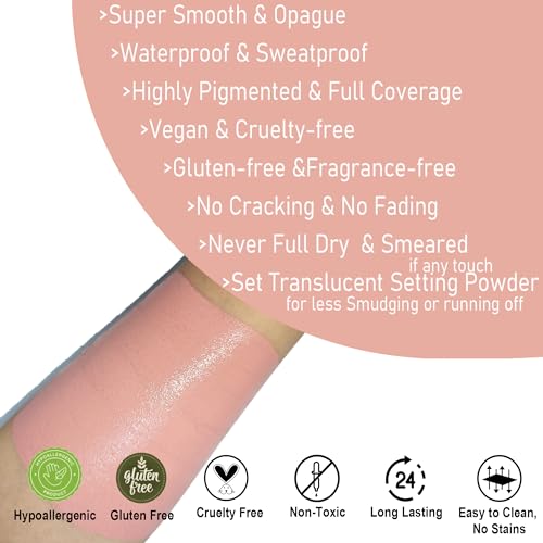 CCBeauty Neon UV Orange Eye Black Face Body Paint Stick Oil, EyeBlack Halloween Face Painting Kit Glow in the Black Lights Makeup,Cream FacePaints Hypoallergenic for Cosplay Costume Parites Supplies