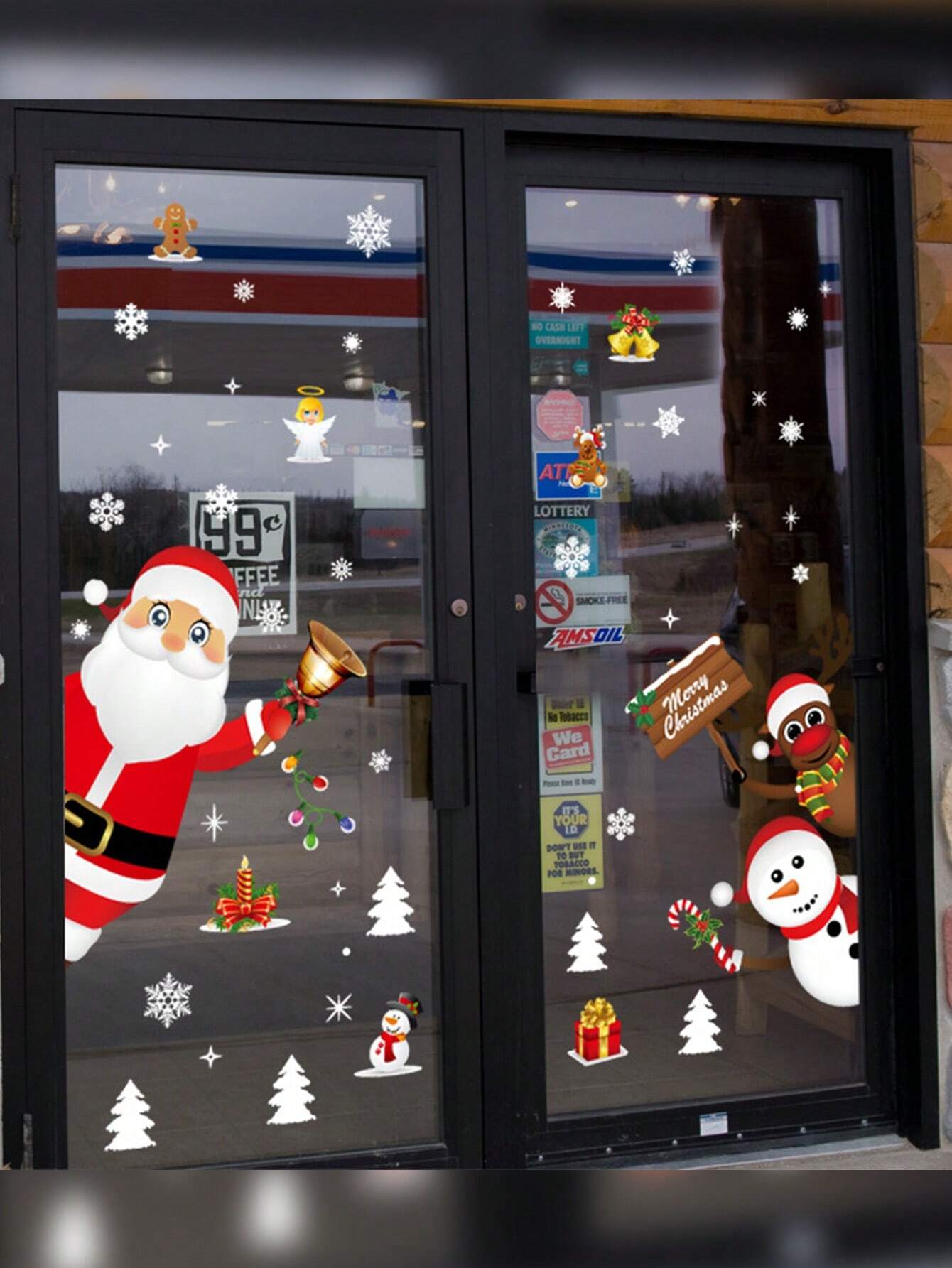 43pcs Christmas Snowflake Window Stickers