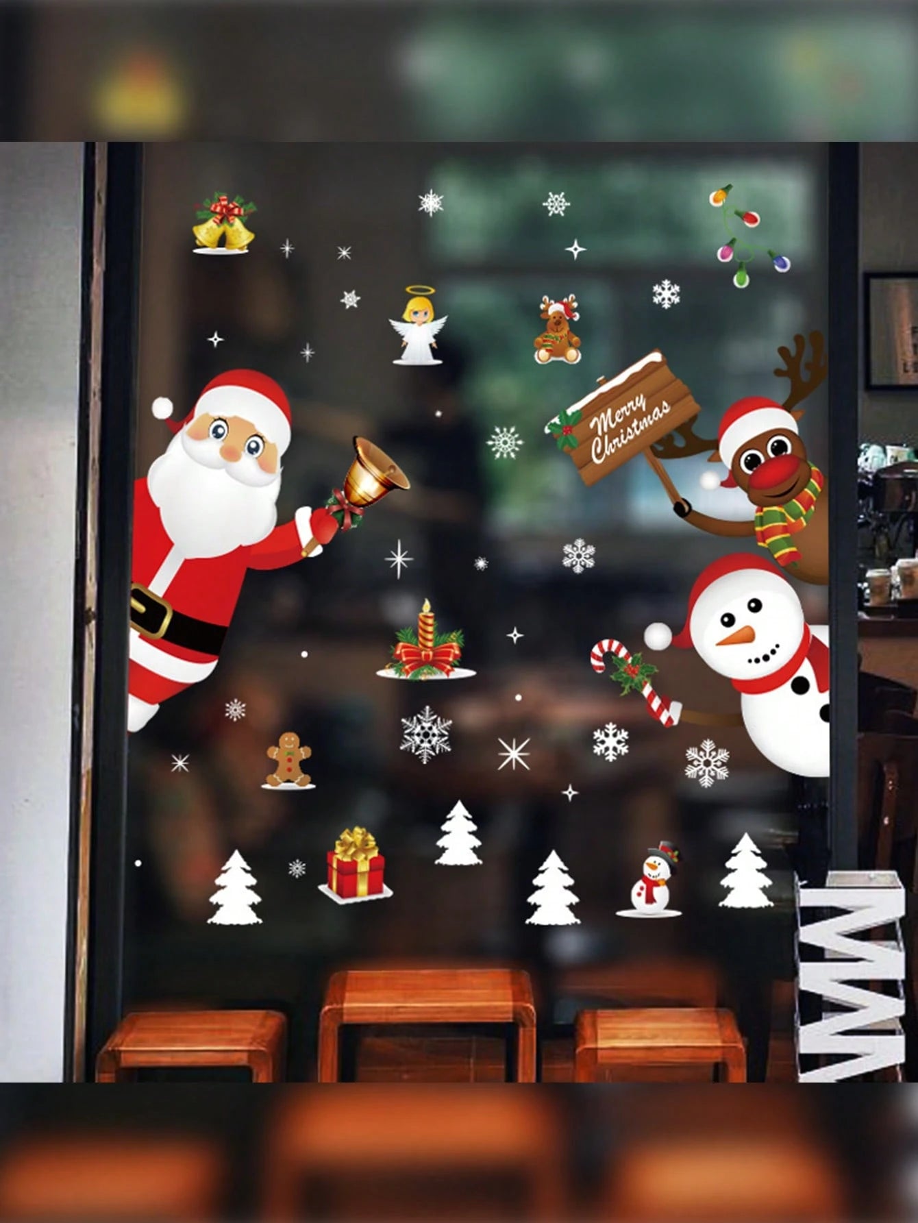 43pcs Christmas Snowflake Window Stickers