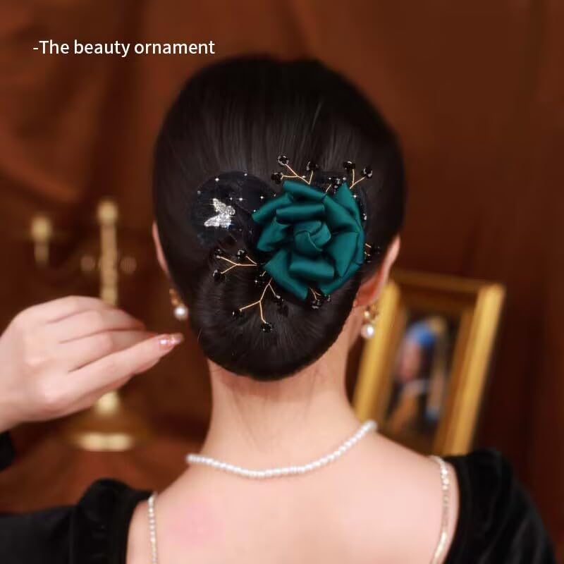 Ball Hair Clip for Long, Thick Hair - 2024 New Bun Maker Twister, Lazy Curler, Easy Snap Roll Tool, Flower Roller Hair Styling Accessories for Women Girls (2PC-B)