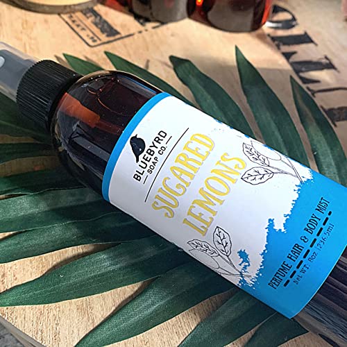 BLUEBYRD Soap Sugared Lemon Hair & Body Fragrance Spray | Sweet Perfume Mist for Hair & Body | Weightless Hair Refresher | Clean, Vegan, No Paraben Sulfate and Silicones| Alcohol-Free (Sugar Lemon)