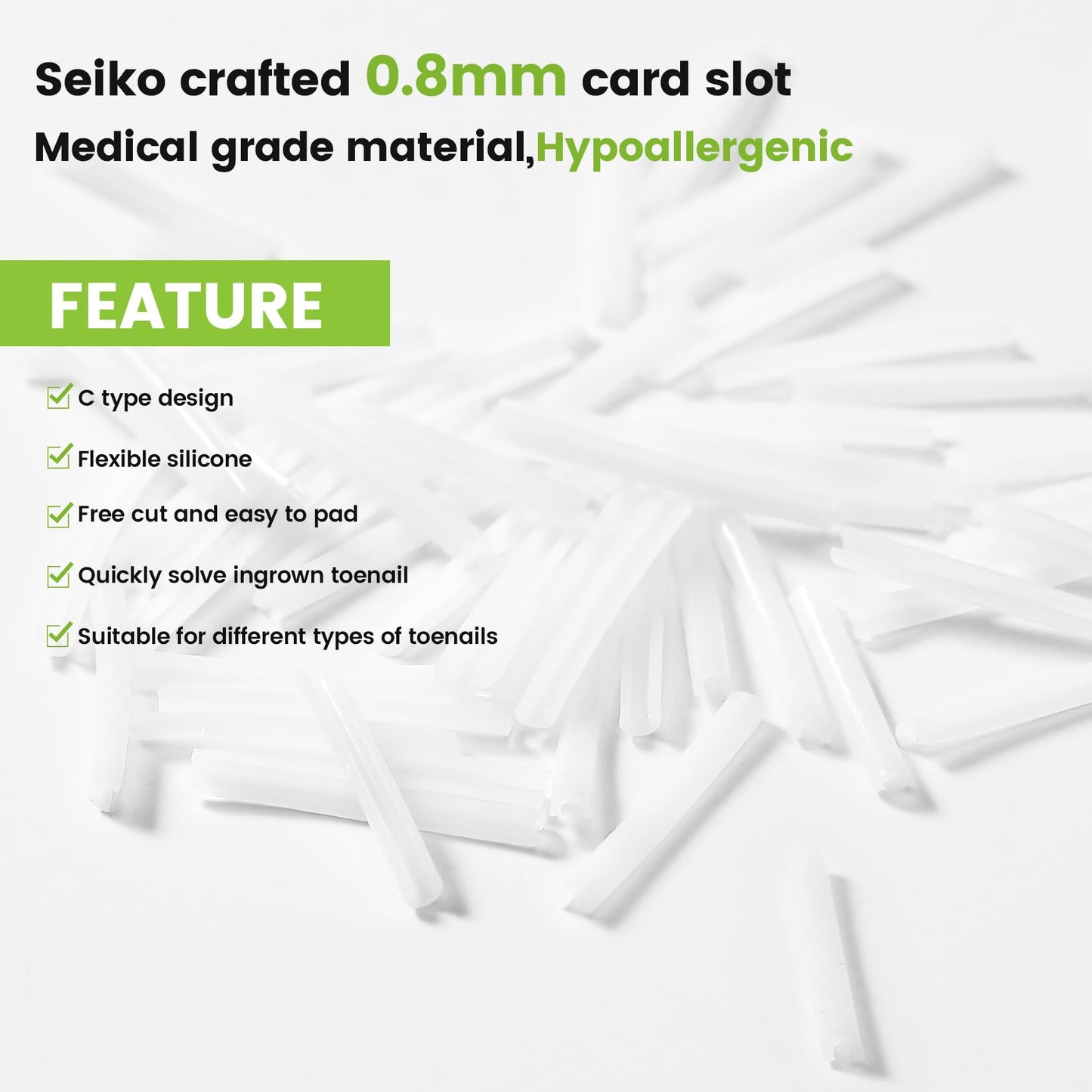 BEZOX Ingrown Toenail Corrector Set - 40 Pcs Pain-Free Toenail Straightener Strips with Toenail Lifter - Easy Use Ingrown Toenail Tools Kit