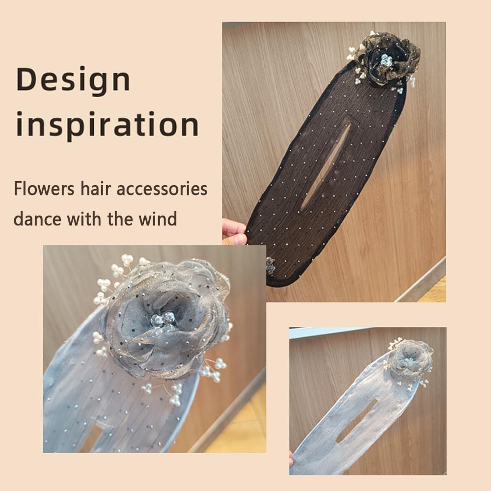 Ball Hair Clip for Long, Thick Hair - 2024 New Bun Maker Twister, Lazy Curler, Easy Snap Roll Tool, Flower Roller Hair Styling Accessories for Women Girls (2PC-B)