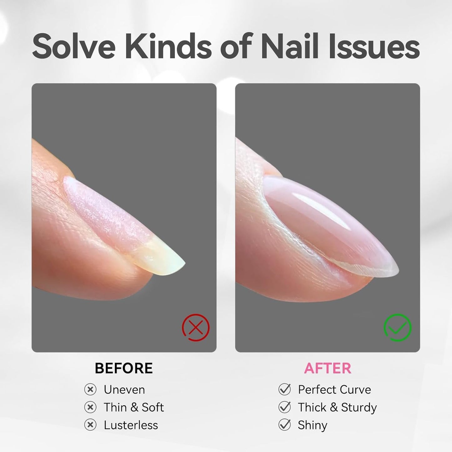 Born Pretty Builder Gel for Nails 8-in-1,15ML Clear and Cover Pink Builder Nail Gel Set, Transparent Extension Gel Rhinestone Glue for Nail Art Base Gel, LED Nail Lamp Cured Hard Gel Builder