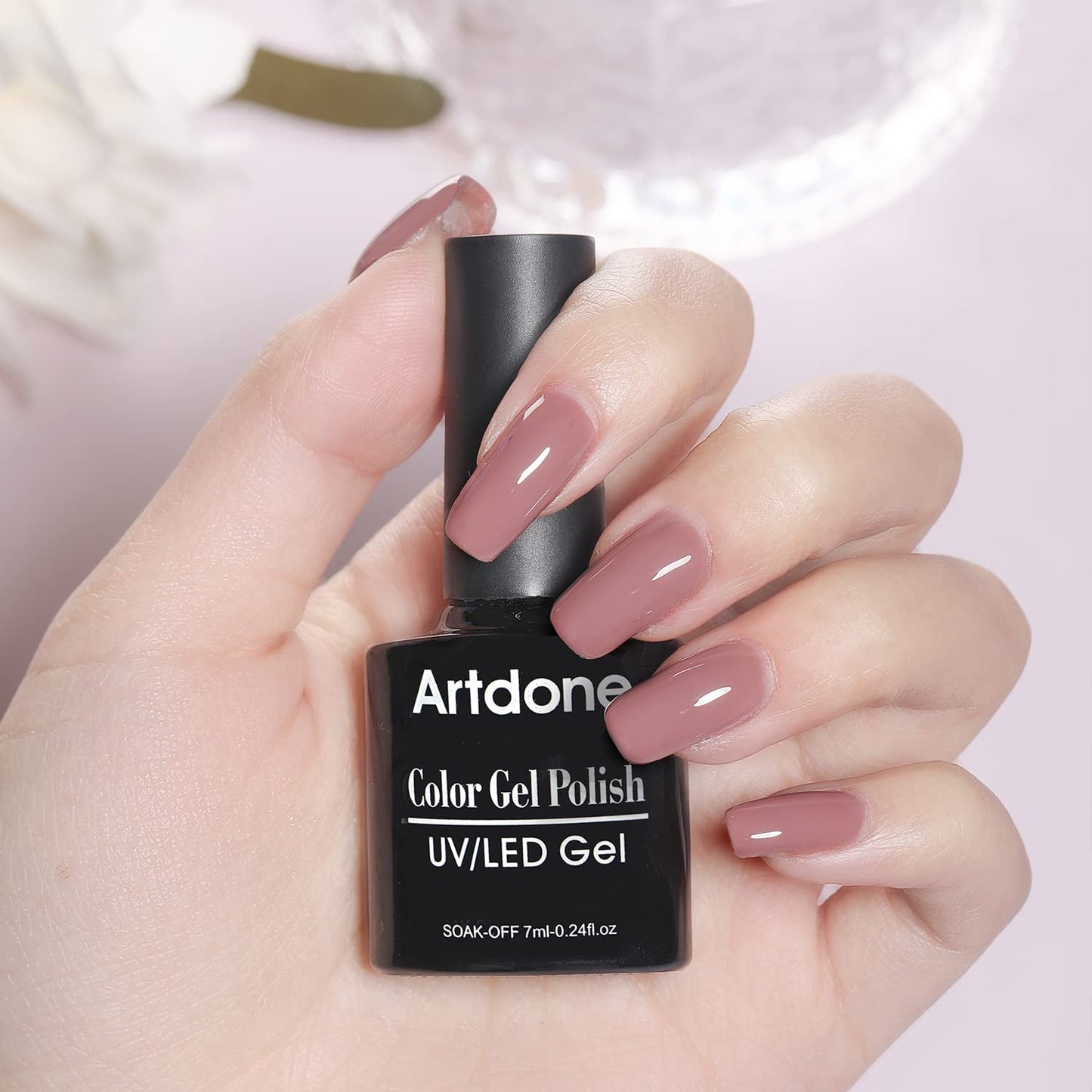 Artdone Gel Nail Polish Set - 6 Colors Nude Grey Peach Dark Red Colors Nail Polish For All Seasons Neutral Soak Off LED Lamp Cured Manicure Kit For Nail Art