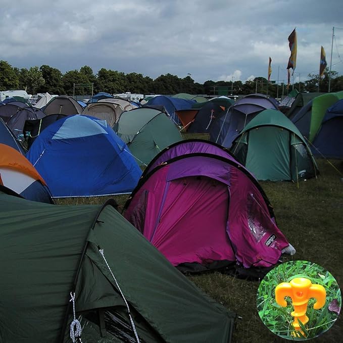 Canopy Stakes Camping Stakes Tent Stakes Heavy Duty 20 cm 7.9 inch - 8 Pack Yellow