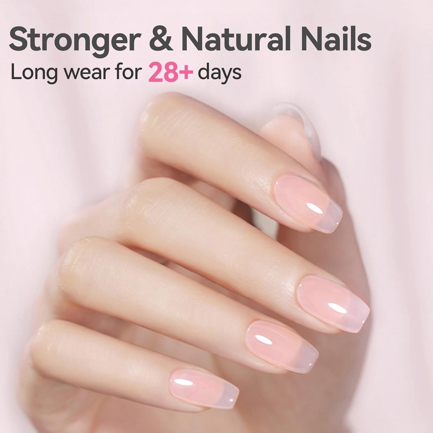 Born Pretty Builder Gel for Nails 8-in-1,15ML Clear and Cover Pink Builder Nail Gel Set, Transparent Extension Gel Rhinestone Glue for Nail Art Base Gel, LED Nail Lamp Cured Hard Gel Builder