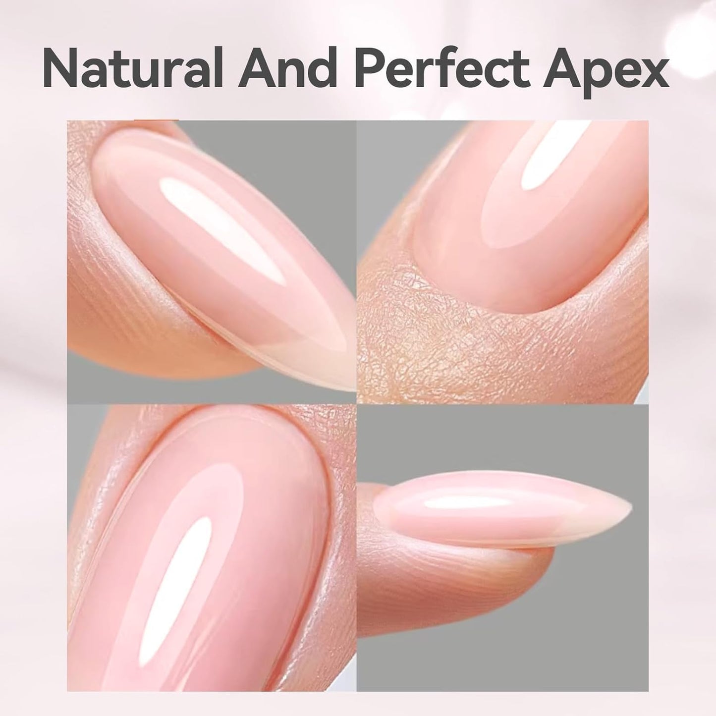 Born Pretty Builder Gel for Nails 8-in-1,15ML Clear and Cover Pink Builder Nail Gel Set, Transparent Extension Gel Rhinestone Glue for Nail Art Base Gel, LED Nail Lamp Cured Hard Gel Builder