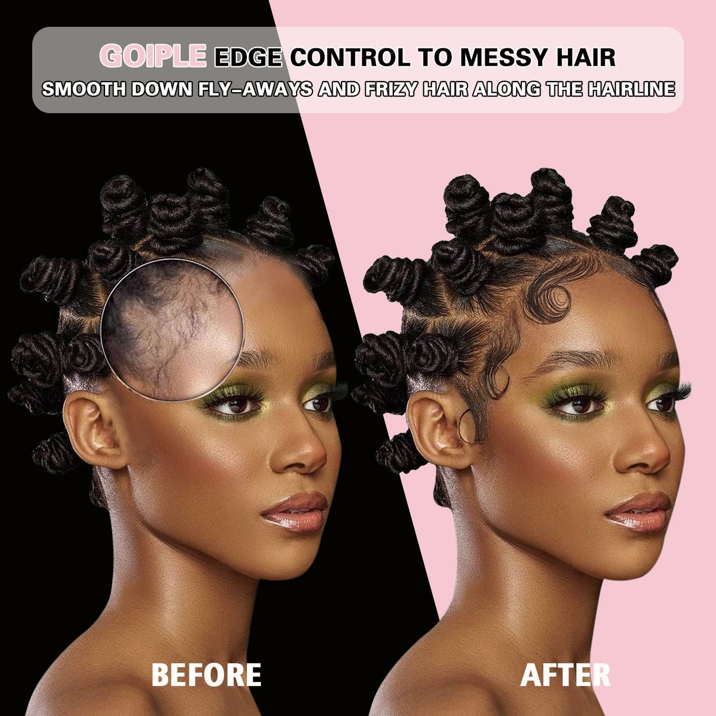 Edge Control Wax for Women Strong Hold Non-greasy Edge Smoother, Edge Wax Styling Tamer Edge Control for Black Hair No Flaking, White Residue, Shine and Smooth Strawberry Scent 4oz