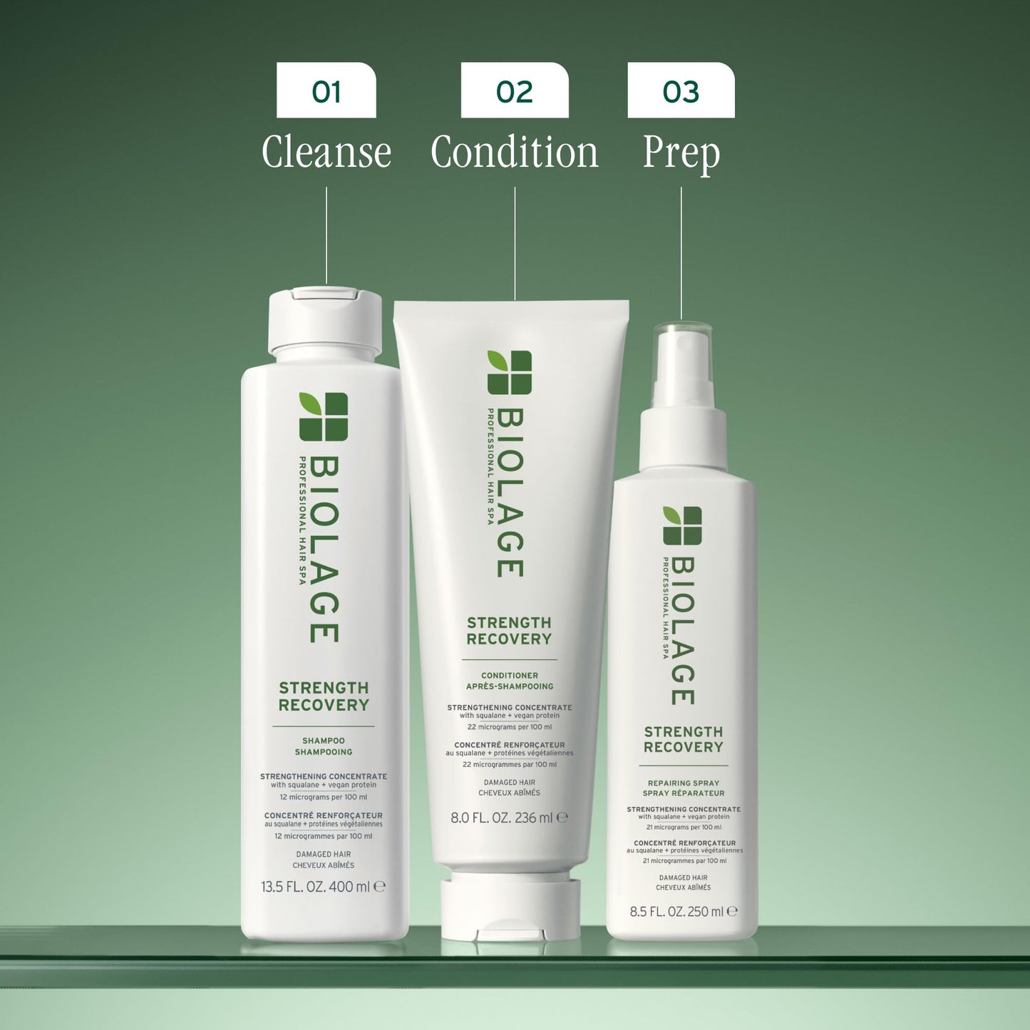 Biolage Strength Recovery Leave-In Conditioner Spray | Hair Repairing Heat Protectant & Detangler | Strengthens & Prevents Damage | For Damaged & Sensitized Hair | Vegan | Cruelty-Free