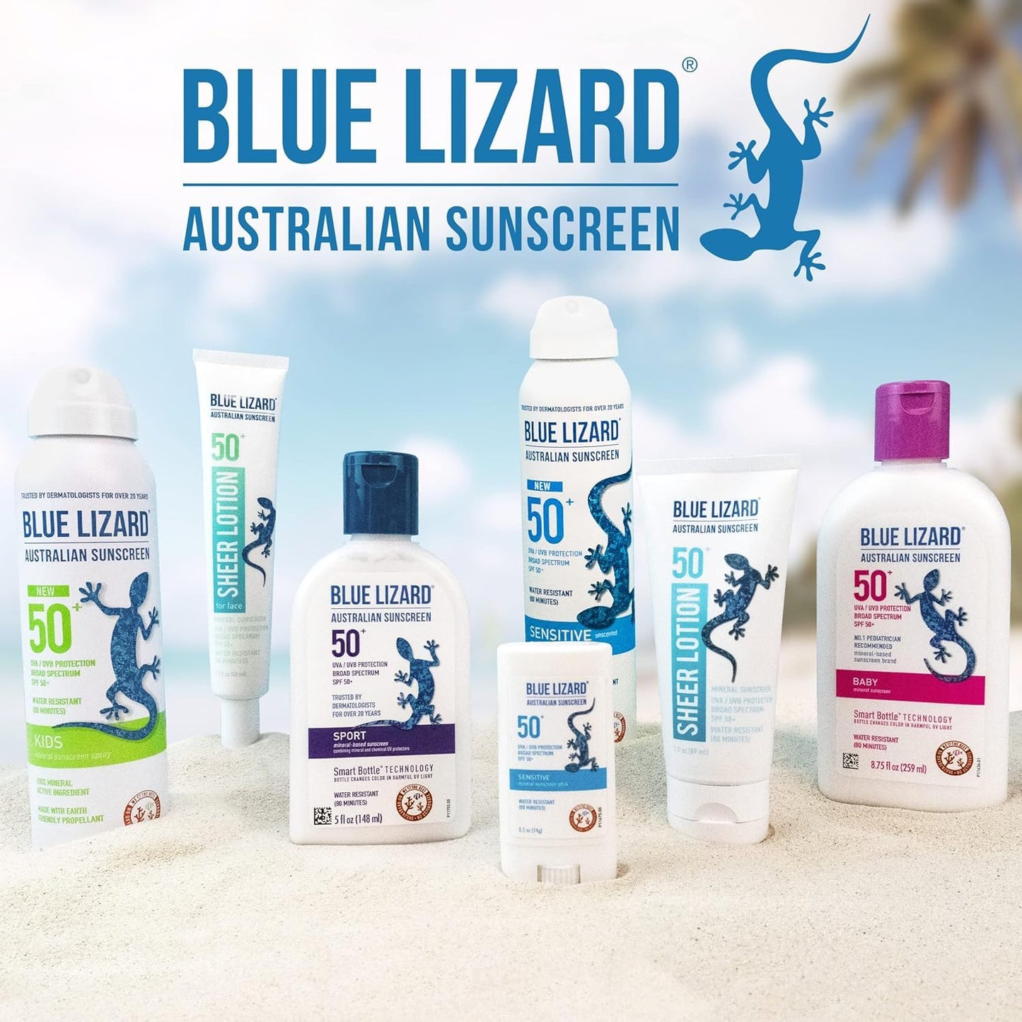BLUE LIZARD Mineral Sunscreen Stick with Zinc Oxide SPF 50+ Water Resistant UVA/UVB Protection Easy to Apply Fragrance Free, Kids, Unscented, 0.5 oz (Pack of 2)