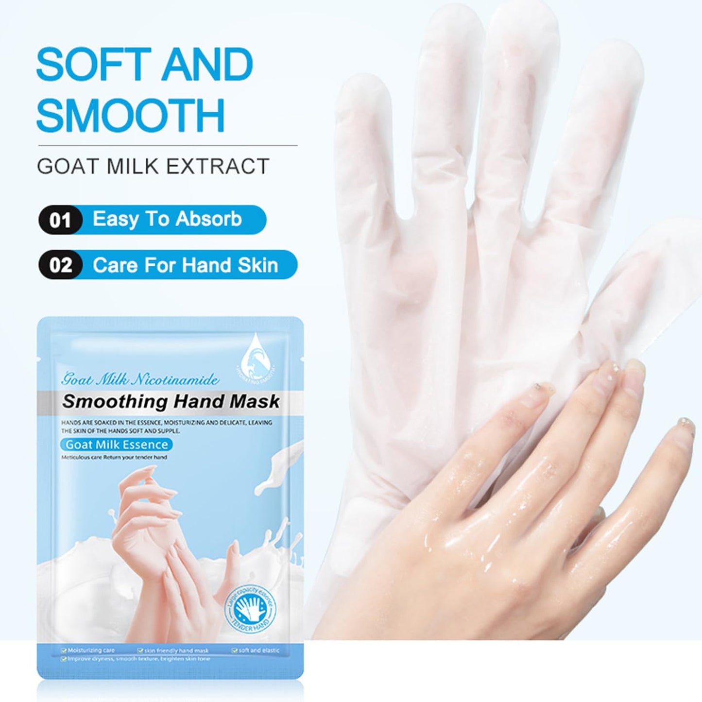ASMAYSA Moisturizing Hand Mask Gloves, 9 Pairs Hydrating Hand Mask For Dry Cracked Hands, Hand Peeling Mask, Hand Exfoliator Peeling Mask for Women