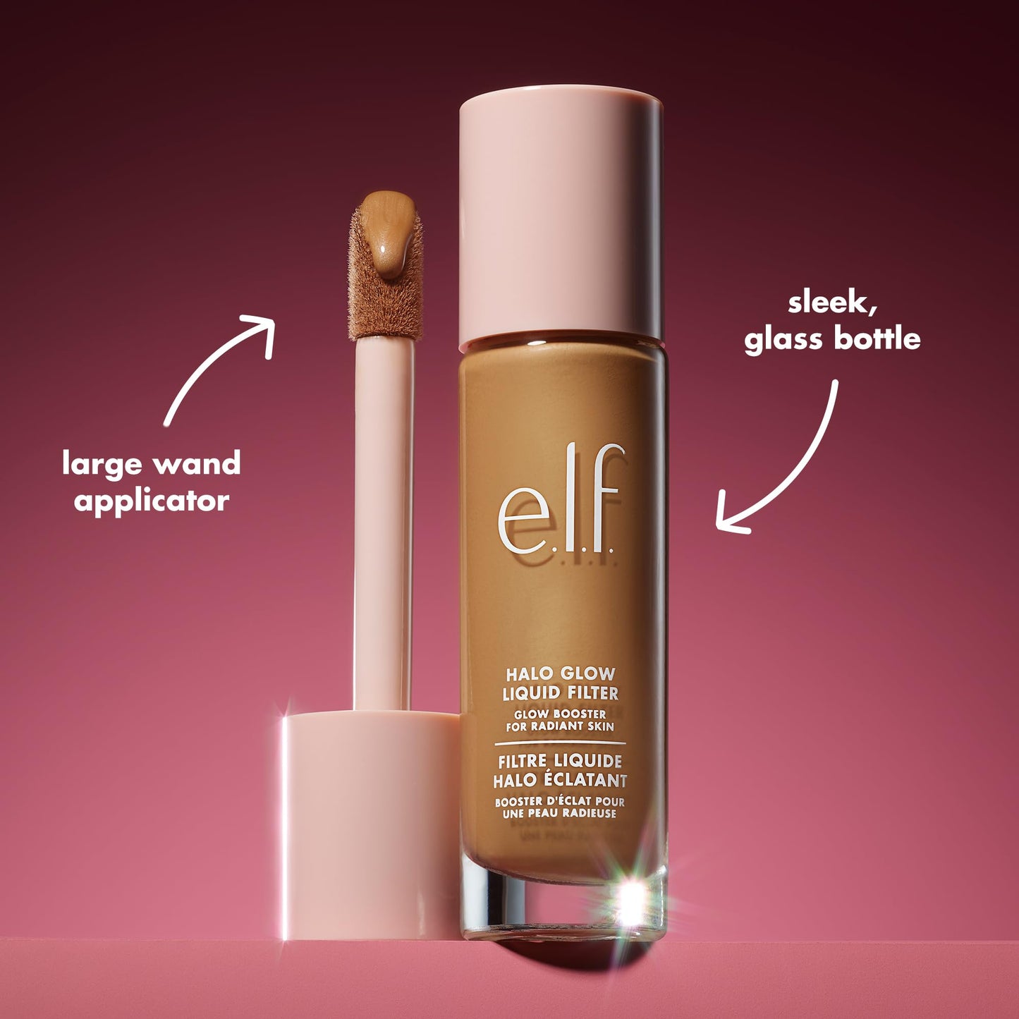 e.l.f. Halo Glow Liquid Filter, Complexion Booster For A Glowing, Soft-Focus Look, Infused With Hyaluronic Acid, Vegan & Cruelty-Free, 6 Tan/Deep