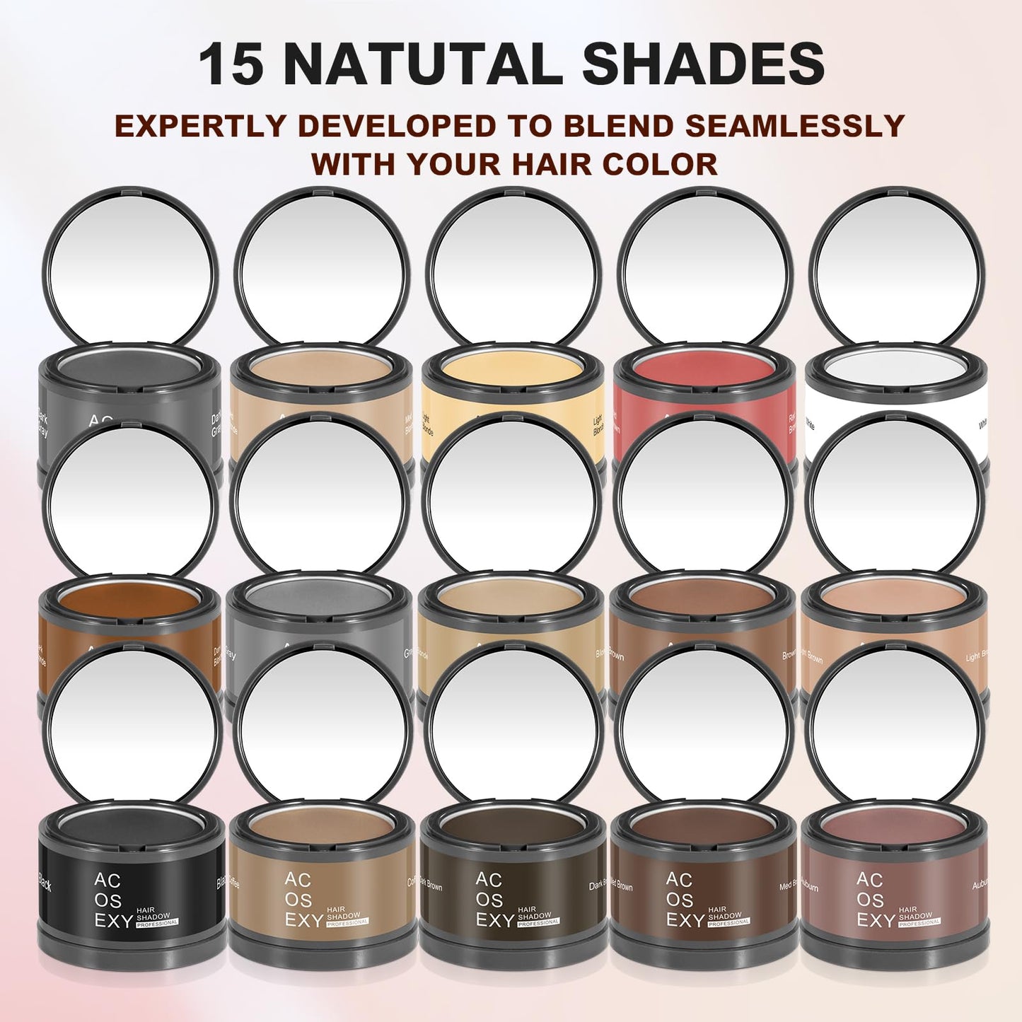 Acosexy Root Touch Up Hair Color Powder,Instantly Root Cover Up Hairline Shadow Powder,Thinning Hair for Women Eyebrows, Gray Hair Coverage Touch Up Hair Powder for Men Beard Line,Bald Spots (White)