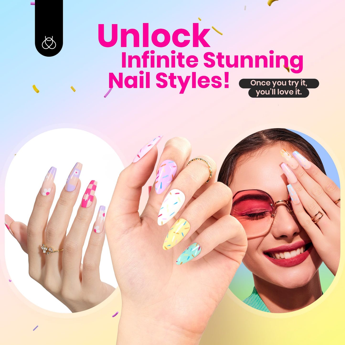 Beetles 53Pcs Gel Nail Polish Kit with UV Light Starter Kit, 32 Colors Pastel Pink Blue Green Summer Gel Polish Set with 3Pcs Base Gel Top Coat Led Nail Lamp Builder Blomming Gel Nail Gloves Gift Set