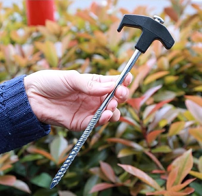 Cheardia 20 Pack Tent Stakes Heavy Duty, 8 Inch Tent Stakes Tent Pegs Camping Non-Rust Ground Stakes for Camping Patio, Garden, Canopies, Grassland, Outdoor (Black)