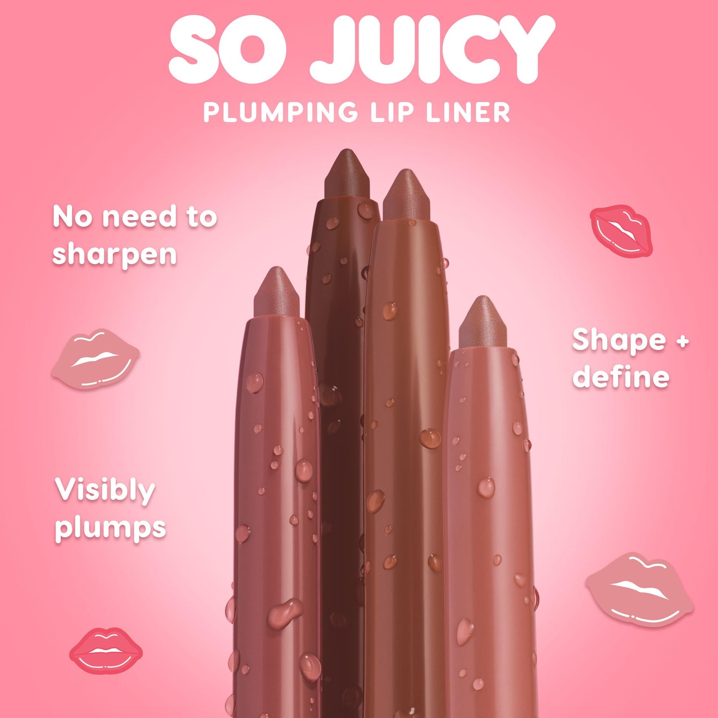 ColourPop So Juicy Plumping Lip Liner with Peptides - Long Lasting Lip Liner for Visibly Plumped & Shaped Lips - Enriched with Smoothing Ceramides & Peppermint - Slay (0.01 oz)
