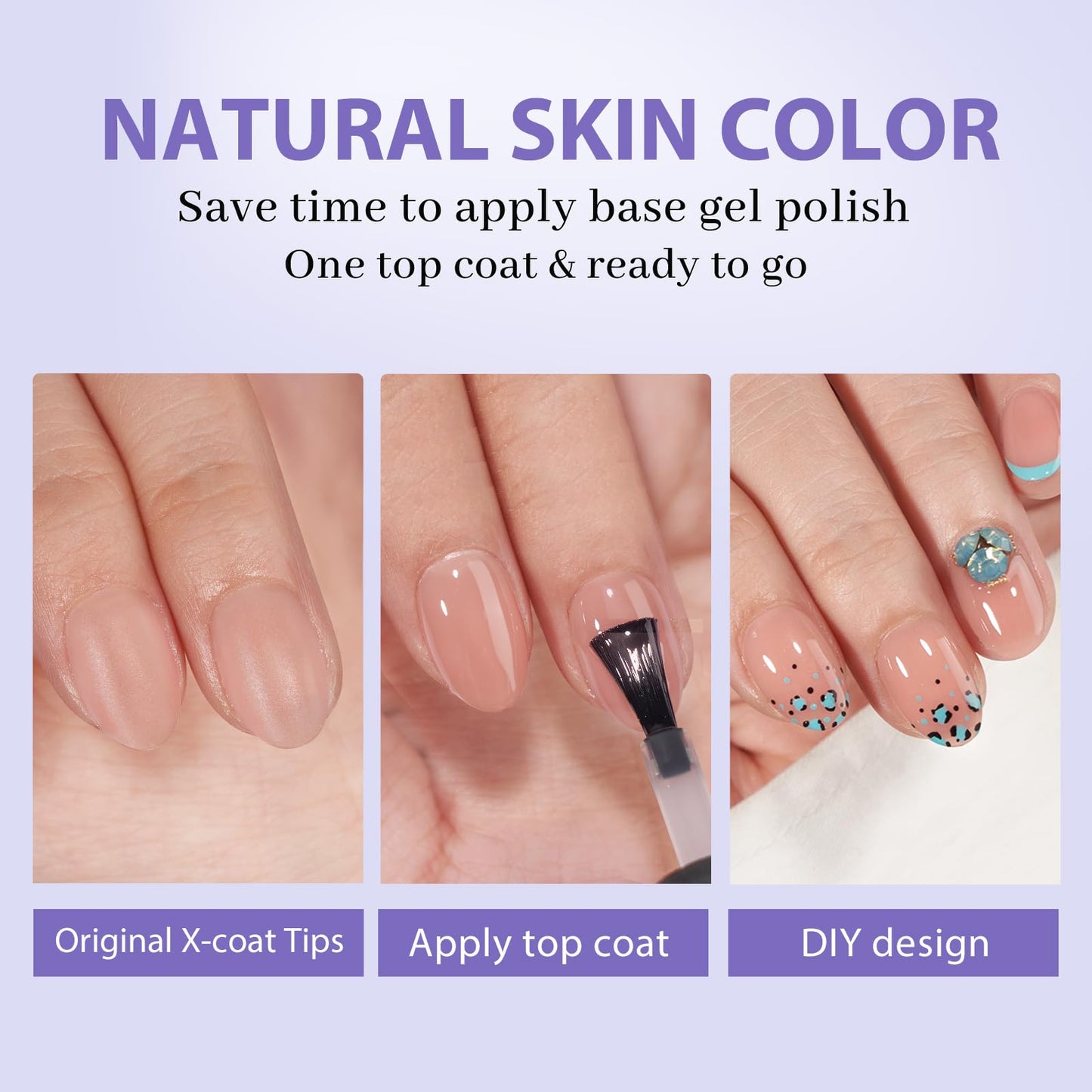 BTArtboxnails XS Short Almond Gel Nail Tips - Pre Colored Soft Gel Nail Tips, Skin Tones Press on Nails, Natural XCOATTIPS Pre Applied Tip Primer