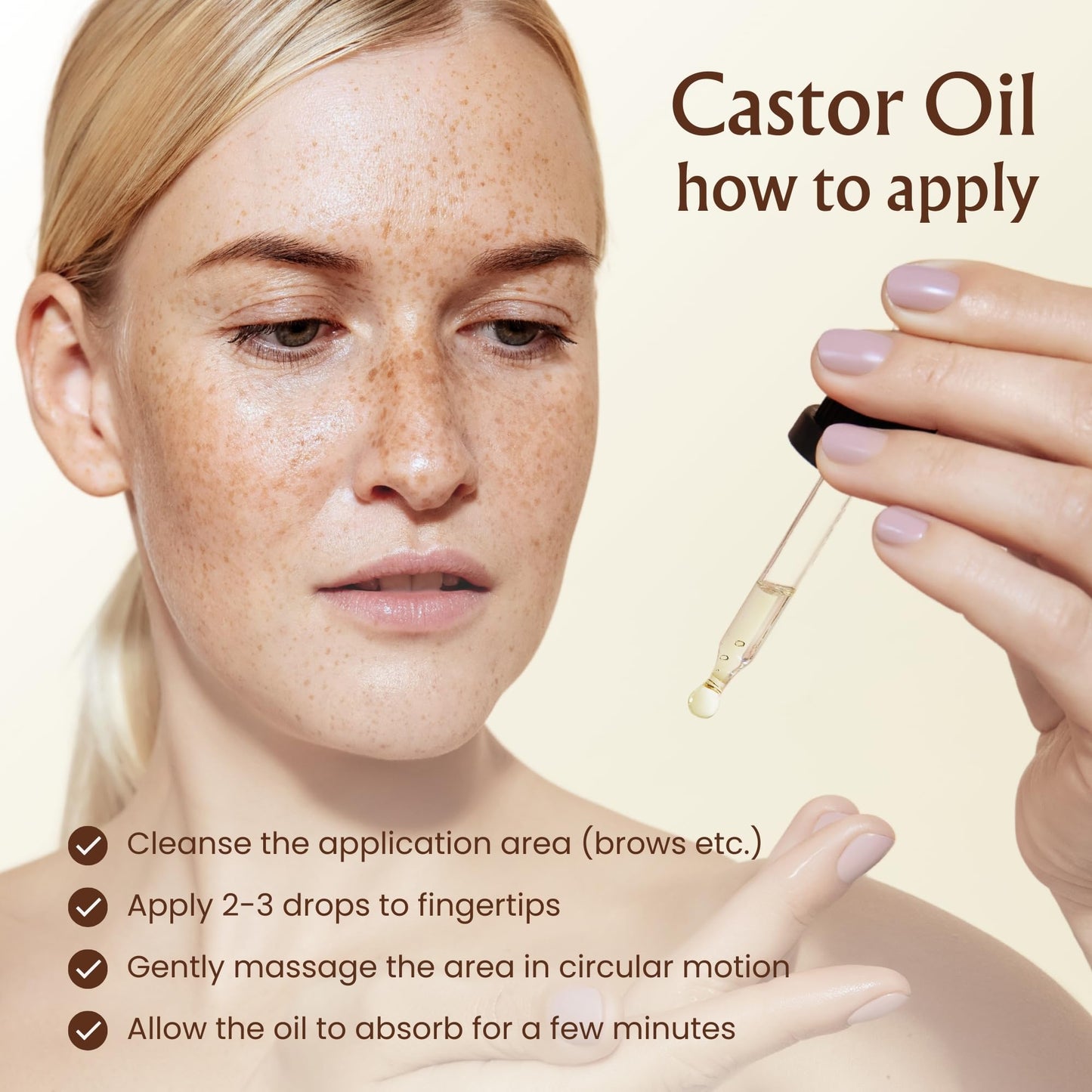 BodyJ4You Organic Castor Oil - Pure 100% USDA Certified Cold Pressed - Natural Hair Growth Eyelashes Eyebrows Veganic - Rich Hydration Healthy Skin Moisturizer Lash Serum Brow - 2 Fl Oz