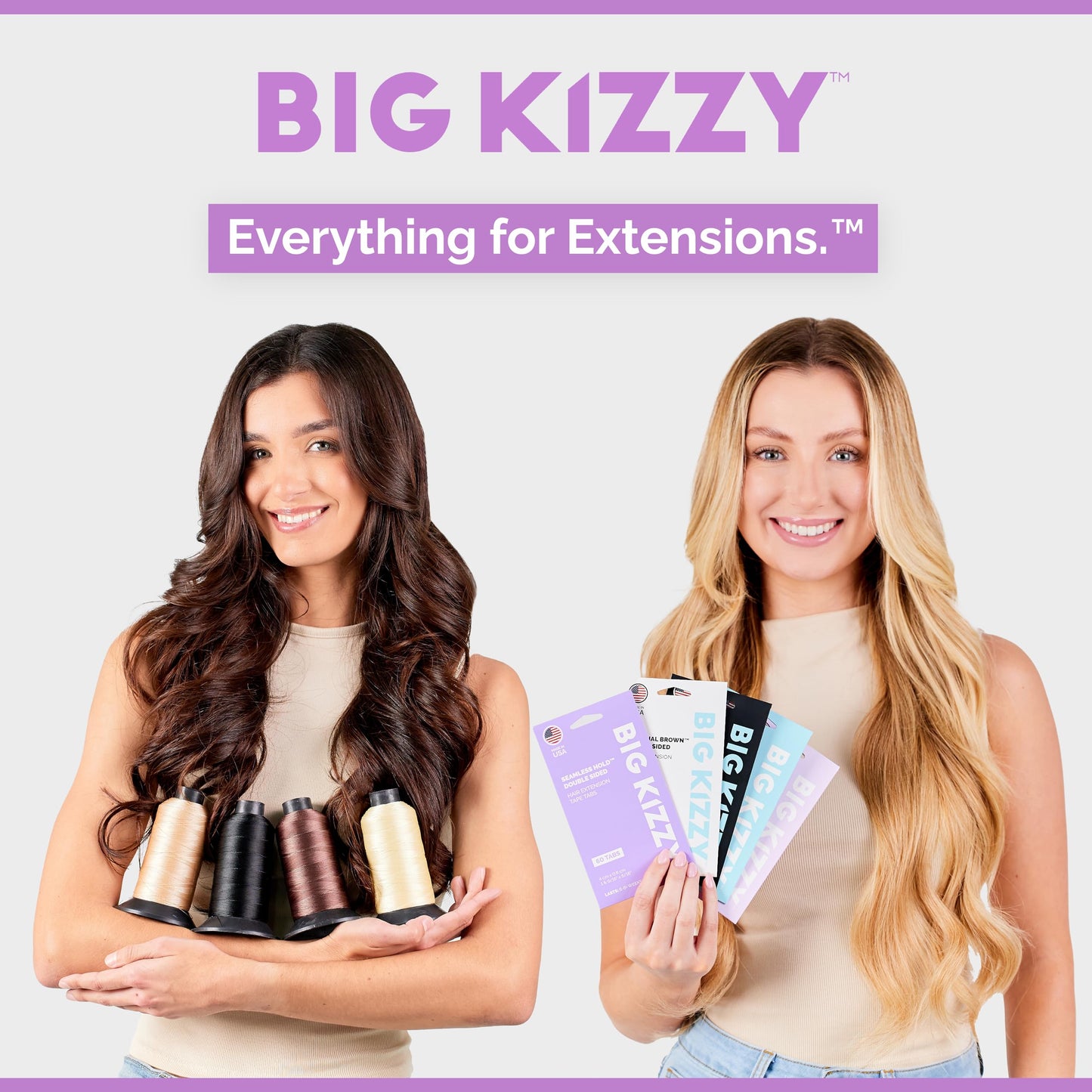 Big Kizzy Single Sided Pro Hold Replacement Tape for Hair Extensions - 5-7+ Weeks of wear - Strong Hold and Residue Free One Sided Tape for Extensions - 144 tabs - Made in USA