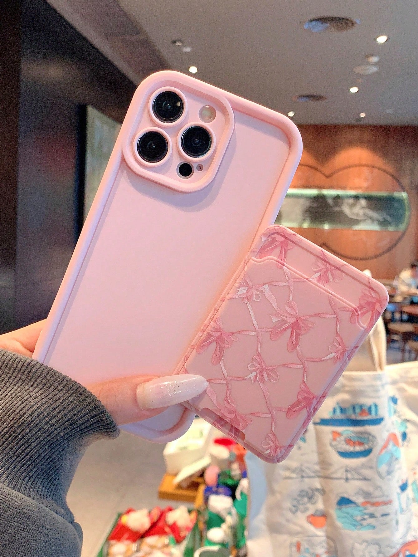 Pink Heart Card Slot iPhone Case