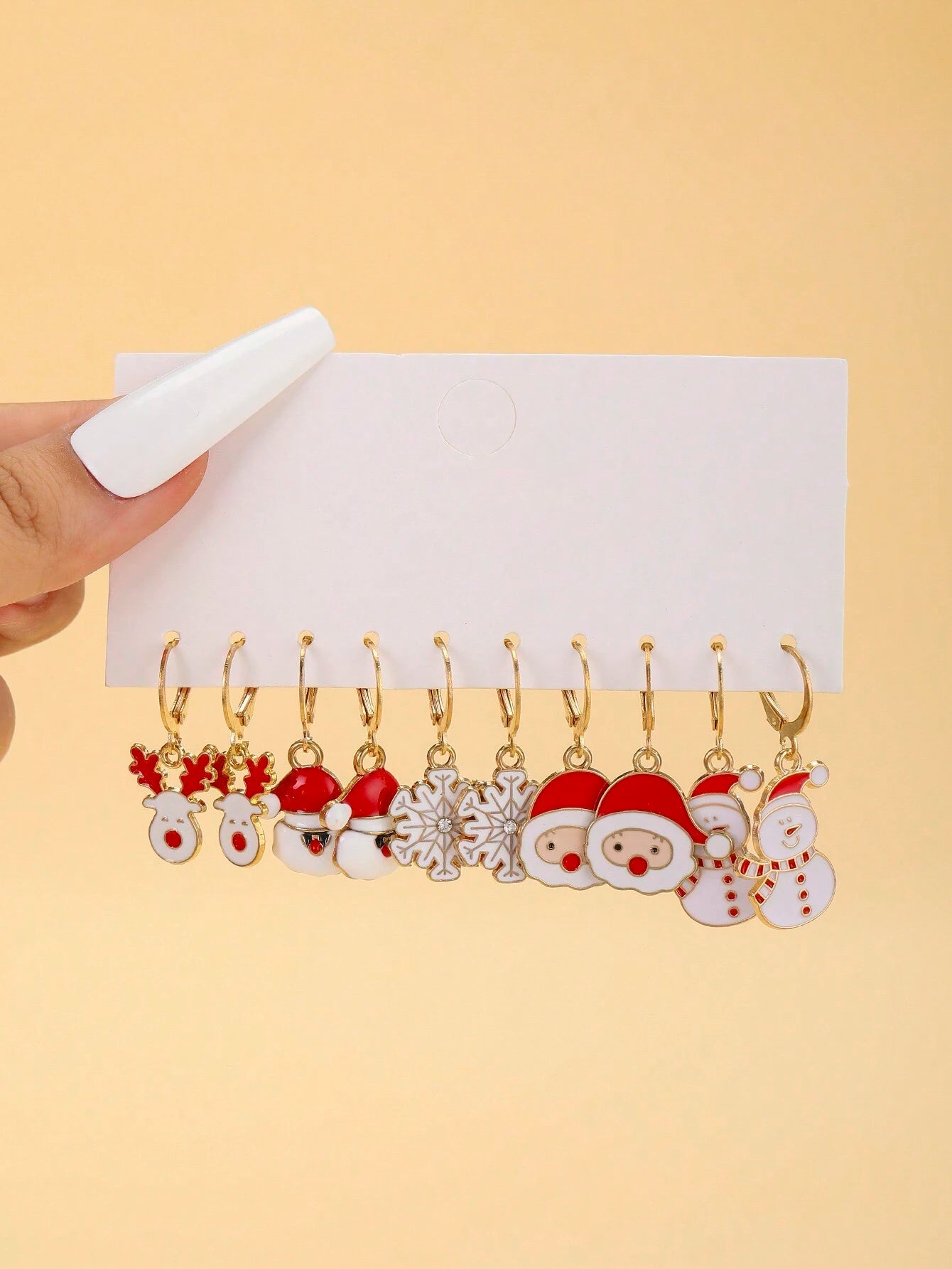 Christmas Cartoon Earrings Set Women