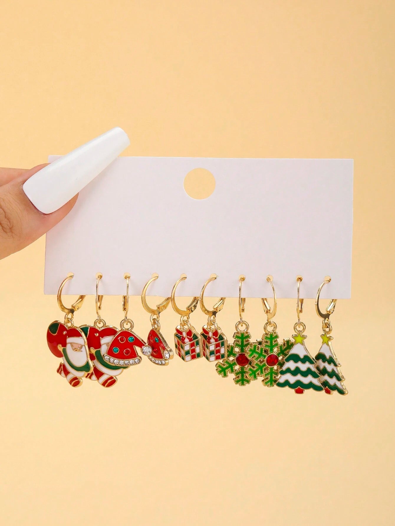 Christmas Cartoon Earrings Set Women