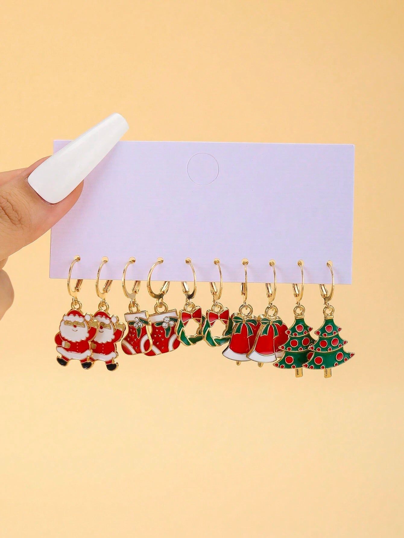 Christmas Cartoon Earrings Set Women