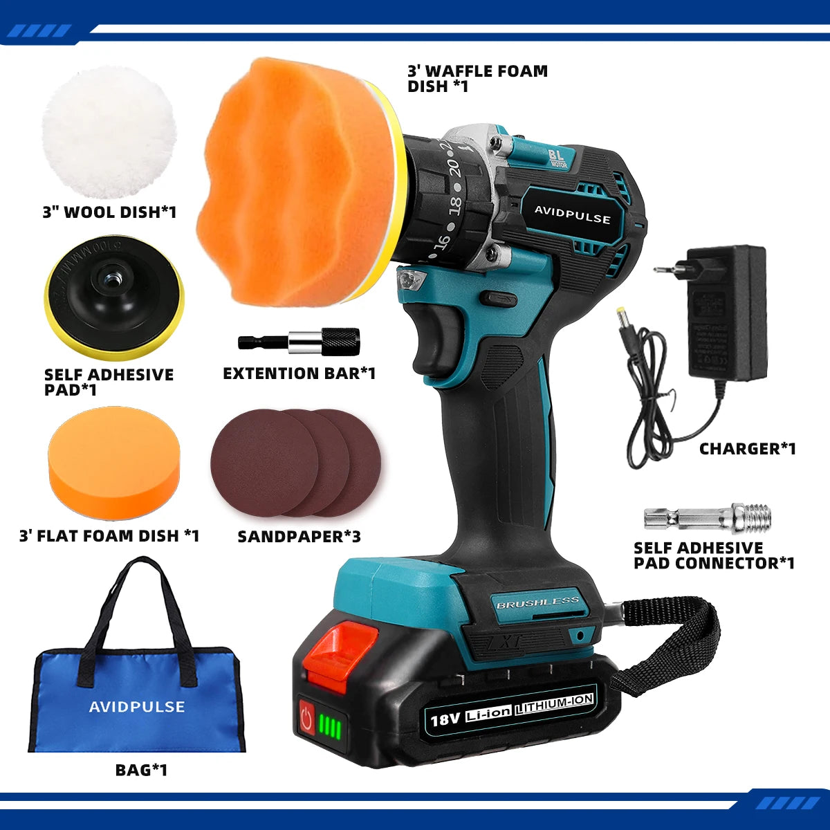 AvidPulse Brushless Cordless Electric Drill