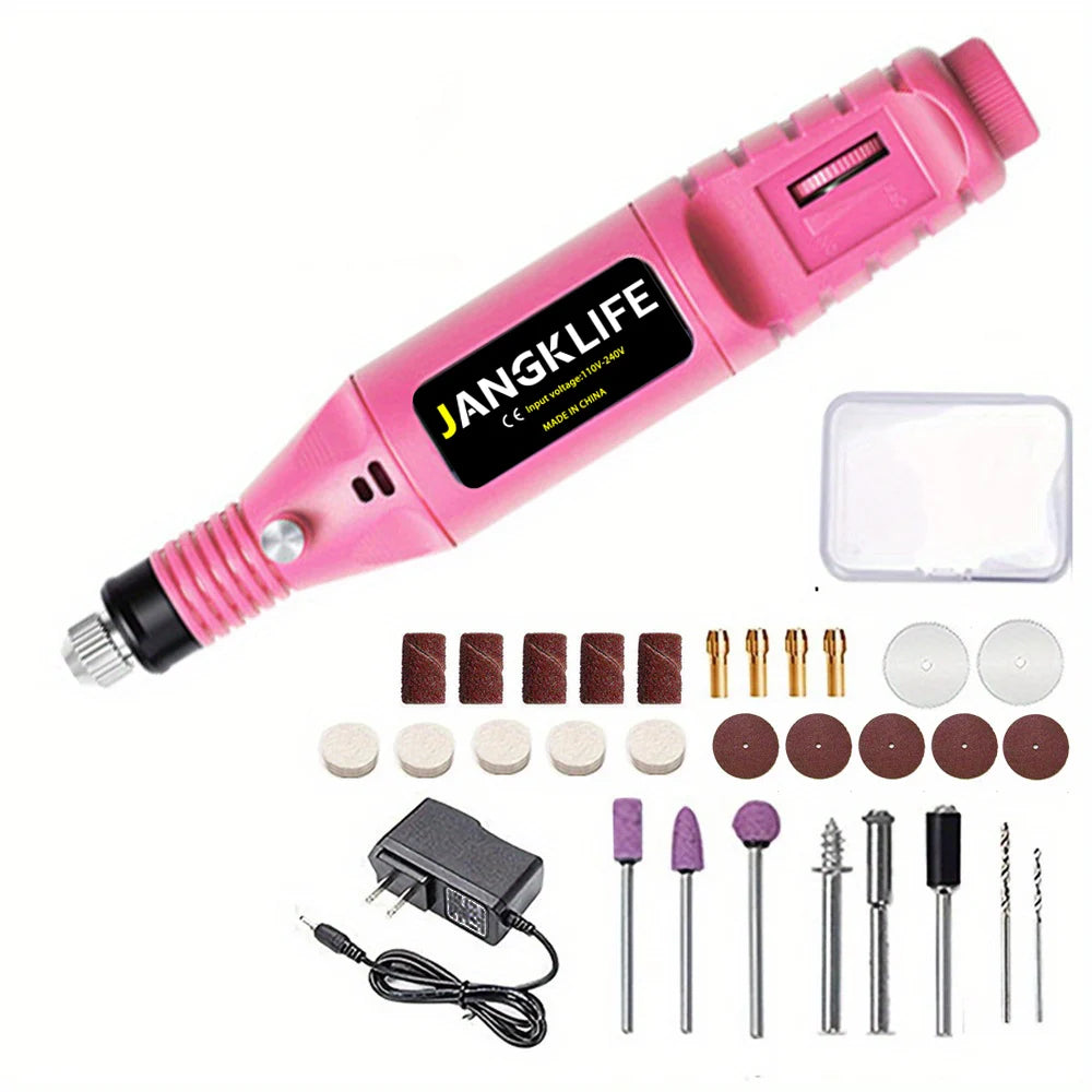 JANGKLIFE 9V Mini Drill Electric Carving Pen Variable Speed Drill Rotary Tools Kit Engraver Pen for Grinding Polishing