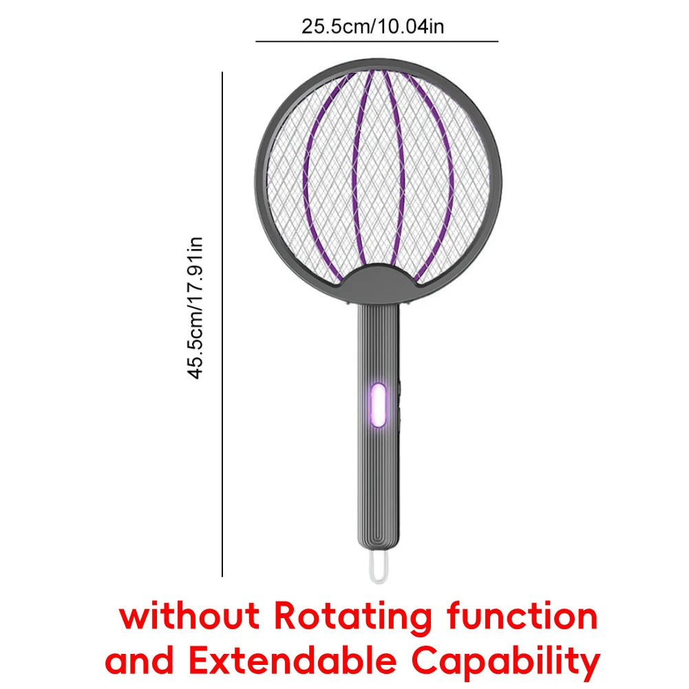 2-in-1 Mosquito Killer Multi functional Electric Fly Mosquito Swatter Retractable Mosquito Swatter USB Rechargeable Bat Swatter