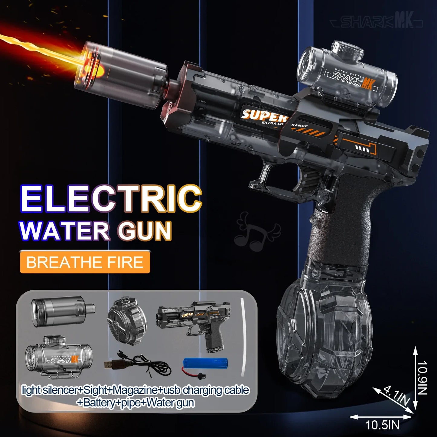 LED Light Electric Water Gun