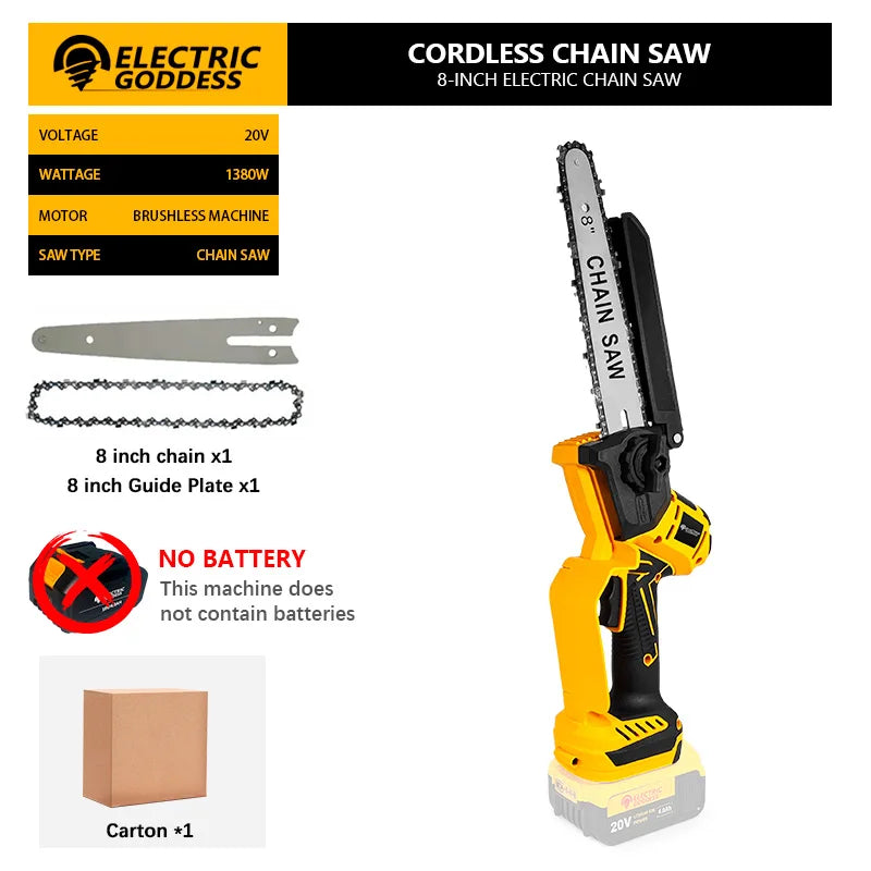 8-Inch Brushless Electric Chainsaw