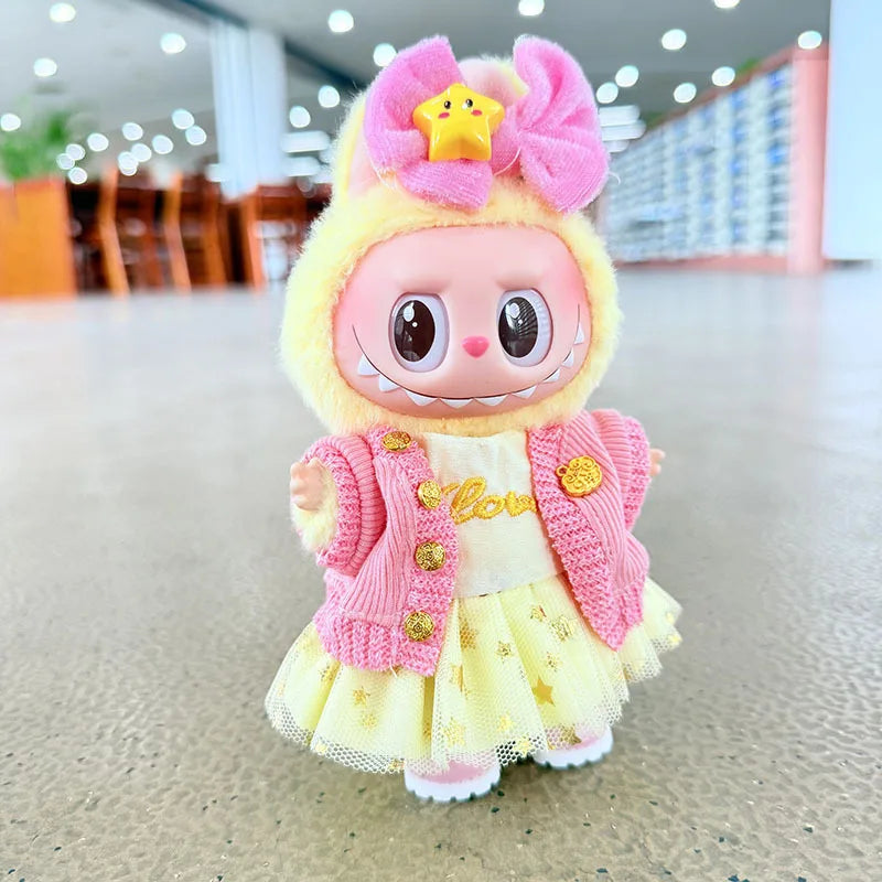 PopMart Labubu 17cm Plush Doll Clothes Set