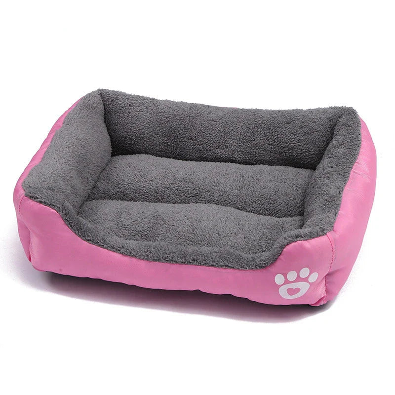 Large Square Plush Dog Bed